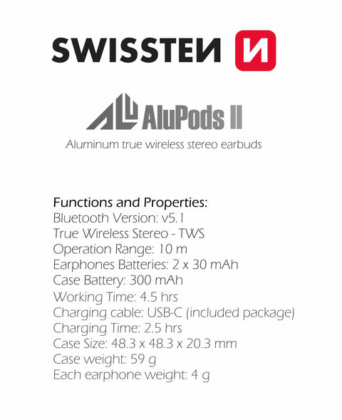 Swissten AluPods II - 54300200