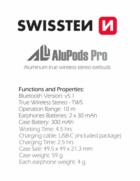 Swissten AluPods PRO - 54300300