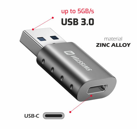 Swissten USB-A to USB-C OTG Adapter - 55500200
