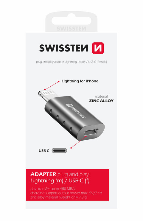 Swissten Lightning to USB-C OTG Adapter - 55500400
