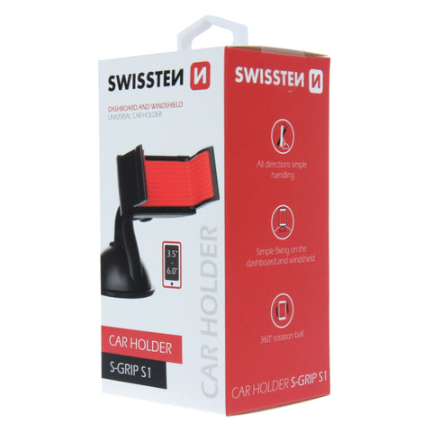 Swissten S-Grip S1 Universal Car Holder - 65009900 - Up to Phones for 6.0" - Black