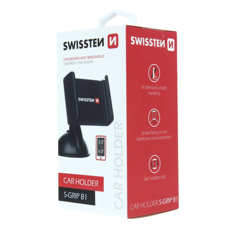 Swissten S-Grip B1 Universal Car Holder - 65010100 - Up to Phones for 6.0" - Black