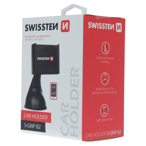 Swissten S-Grip B2 Universal Car Holder - 65010200 - Up to Phones for 6.0" - Black
