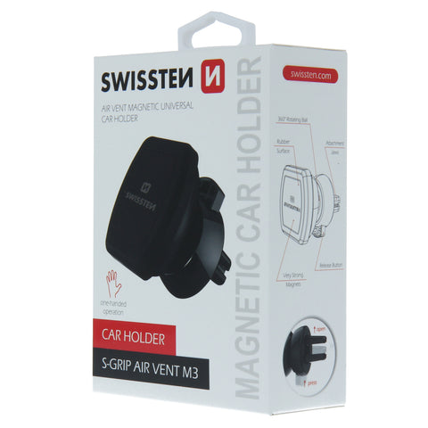 Swissten S-Grip M3 Magnetic Air Vent Car Holder - 65010307 - Black