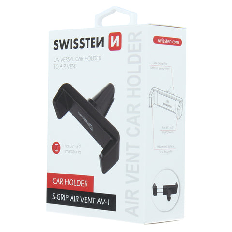 Swissten S-Grip AV-1 Air Vent Car Holder - 65010401 - Up to Phones for 6.0" - Black