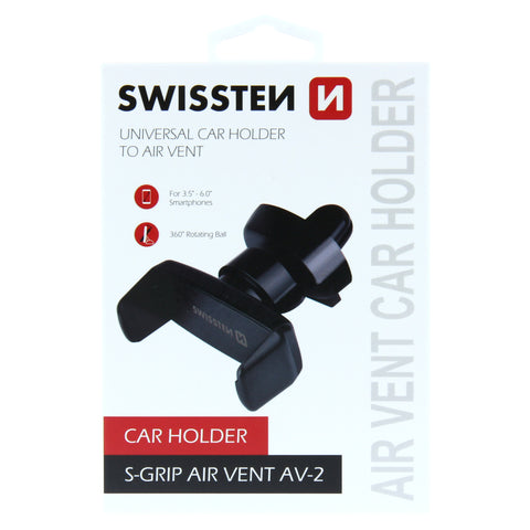 Swissten S-Grip AV-2  Air Vent Car Holder - 65010402 - Up to Phones for 6.0" - Black