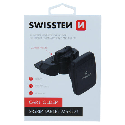 Swissten S-Grip M5-CD1 CD Slot Magnetic Car Holder - 65010501 - For Tablets - Black