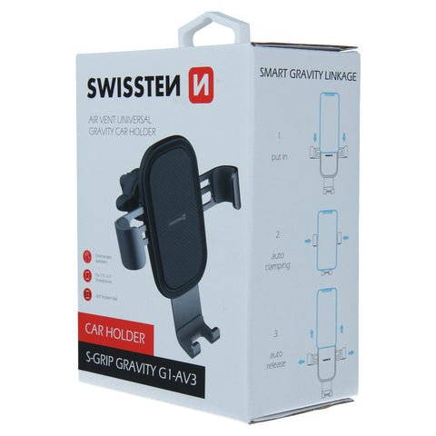 Swissten S-Grip G1-AV3 Gravity Air Vent Car Holder - 65010602 - Black
