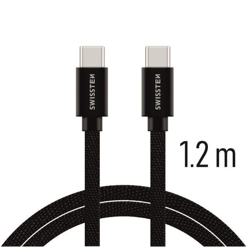 Swissten Textile Type-C USB Cable - 71527201 - 1.2m - Black