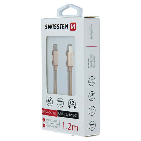 Swissten Textile Type-C USB Cable - 71527204 - 1.2m - Gold
