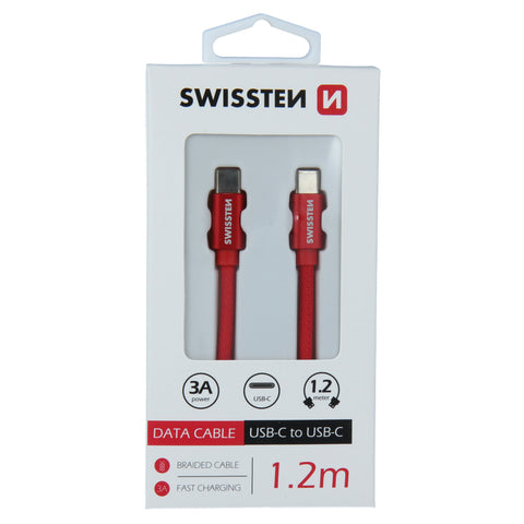 Swissten Textile Type-C USB Cable - 71527206 - 1.2m - Red