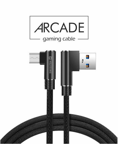 Swissten Arcade Gaming  Micro USB Cable - 71527500 - 1.2m - Black