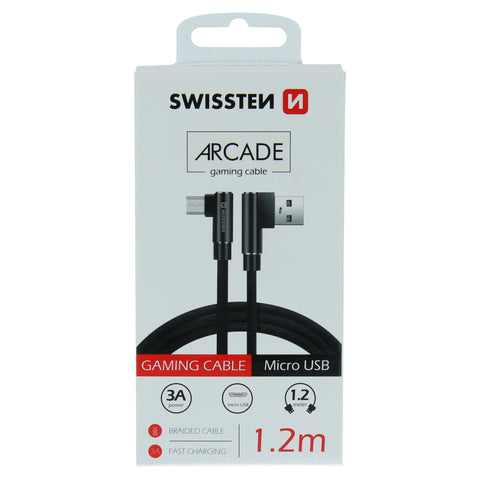 Swissten Arcade Gaming  Micro USB Cable - 71527500 - 1.2m - Black