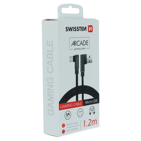 Swissten Arcade Gaming  Micro USB Cable - 71527500 - 1.2m - Black