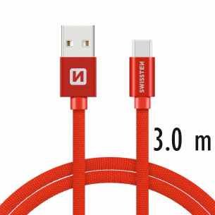 Swissten Textile Type-C USB Cable - 71527901 - 3m - Red