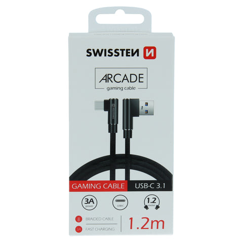Swissten Arcade Gaming  Type-C USB Cable - 71528000 - 1.2m - Black