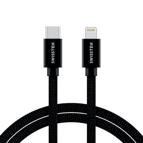 Swissten Textile Type-C To Lightning Cable - 71529201 - 2m - Black