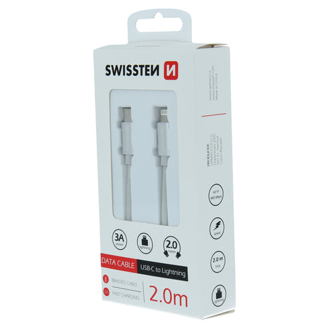 Swissten Textile Type-C To Lightning Cable - 71529202 - 2m - Silver