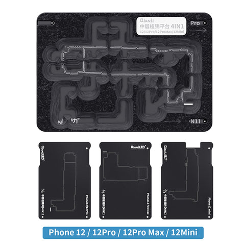 QIANLI  Toolplus Middle Frame Reballing Platform - For iPhone 12 / 12 Mini / 12 Pro / 12 Pro Max