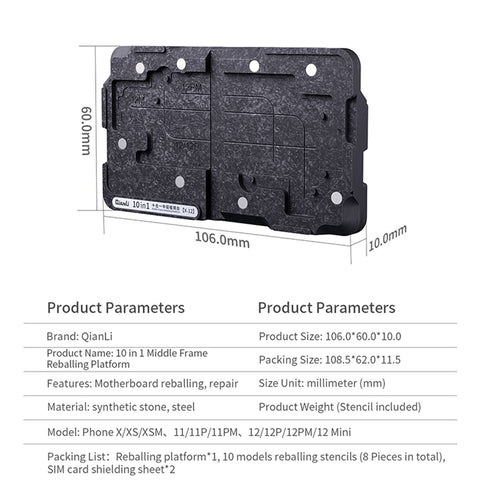 Qianli 10 in 1 Middle Frame Reballing Platform