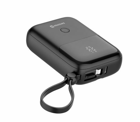 Swissten 10.000 mAh Powerbank (22.5W) - 22013931 - With Build-in Type-C And Lightning Cable - Black
