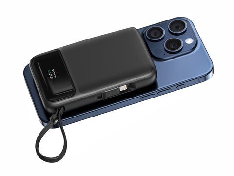 Swissten 20W MagSafe Powerbank With Built-in USB-C & Lightning Cables - 10.000 mAh - 22013933