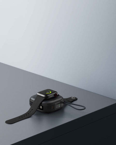 Swissten VoltBox MagGo Powerbank - 22013935 - With Built-in USB-C And Lightning Cables With MagSafe - 10.000 mAh - Black