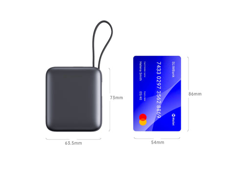 Swissten Powerbank - 22013939 - With Built-in USB-C And Lightning Cables - 10.000 mAh - Silver