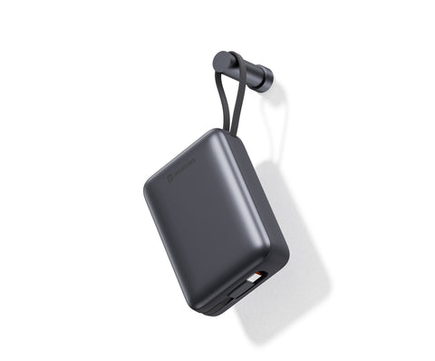 Swissten Powerbank - 22013945 - With Built-in USB-C And Lightning Cables - 20.000 mAh - Silver