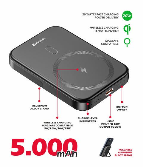 Swissten 20W MagSafe Powerbank - 22013975 - 5.000 mAh