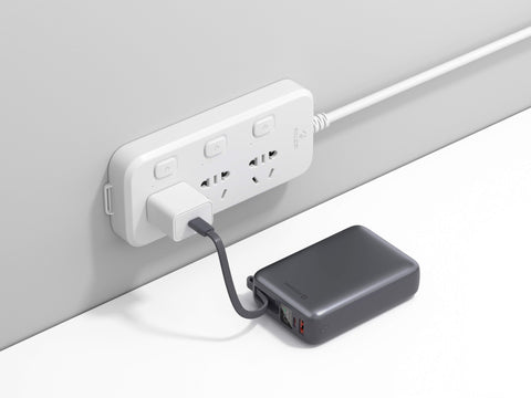 Swissten 45W Powerbank - 22013976 - With Built-in USB-C Cable - 20.000 mAh - Silver