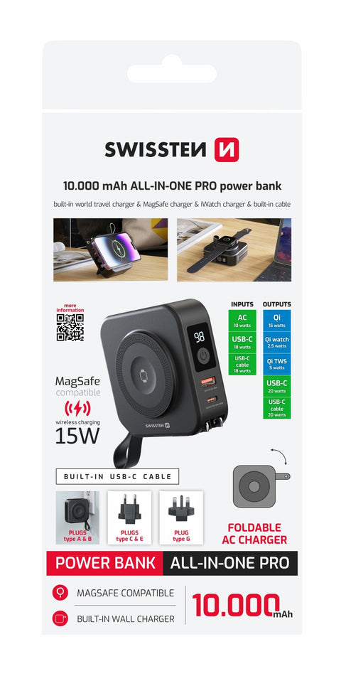 Swissten All-in-One Pro Powerbank - 22013978 - 10.000 mAh - Black