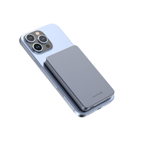 Swissten Fusion MagSafe Powerbank - 22013982 - 5000 mAh - Silver