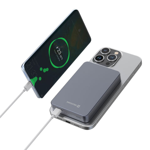 Swissten Fusion MagSafe Powerbank - 22013983 - 10.000 mAh - Silver