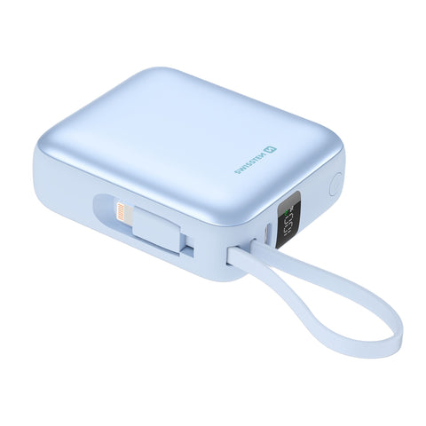 Swissten Space Powerbank - 22013984 - With Built-in USB-C And Lightning Cables - 10.000 mAh - Blue
