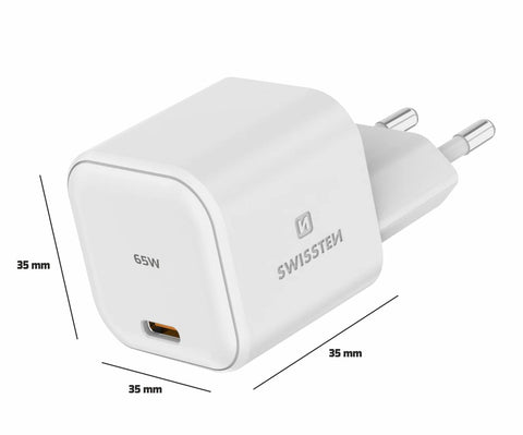 Swissten USB-C Power Delivery Travel Adapter (65W) - 22037020 - White