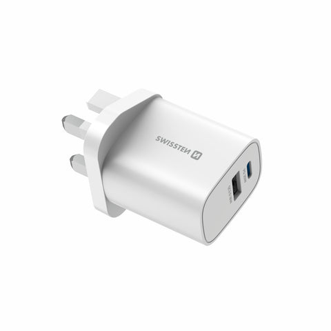 Swissten Edge Travel Charger (20W) - 22045101 - UK Plug
