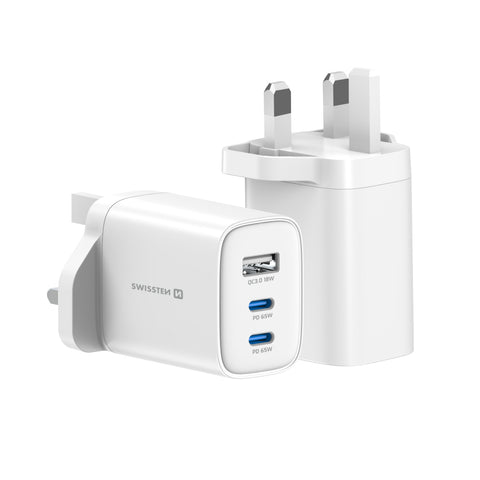 Swissten Edge Travel Charger (65W) - 22045103 - UK Plug