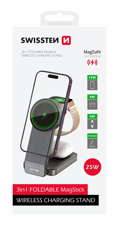 Swissten 25W MagFold 3-in-1 Wireless Charger - 22055540