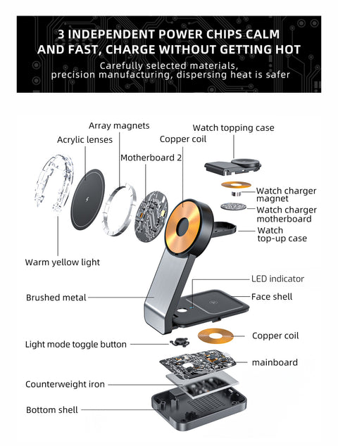 Swissten 25W MagFold 3-in-1 Wireless Charger - 22055540