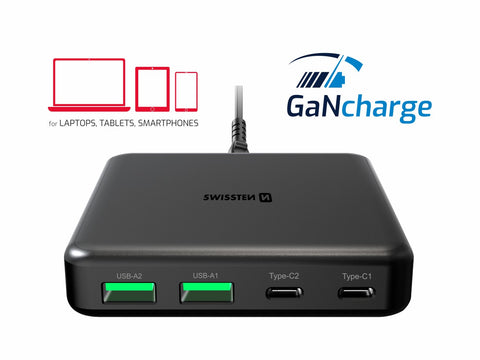 Swissten Laptop Power Delivery Travel Charger (65W) - 22057100 - Black