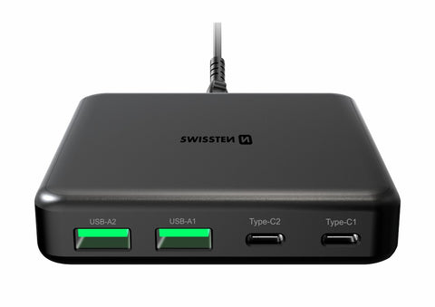 Swissten Laptop Power Delivery Travel Charger (65W) - 22057100 - Black