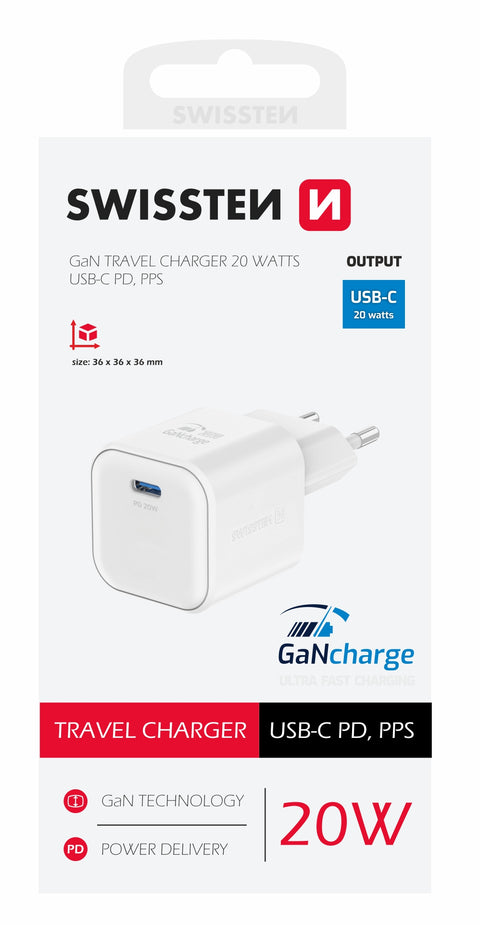 Swissten 20W UBS-C Travel Charger - 22070100 - White