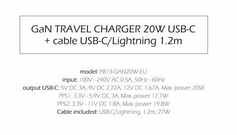 Swissten 20W UBS-C Travel Charger With Lightning To USB-C Cable - 1.2m - 22070140 - White