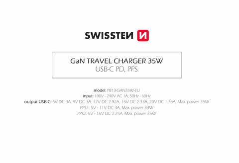 Swissten 35W UBS-C Travel Charger - 22070200 - White