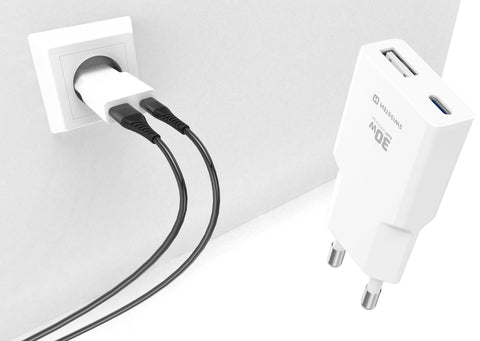 Swissten Slim GaN Travel Charger (30W) - 22070201