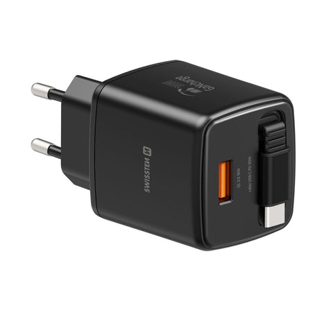 Swissten SlideCharge Travel Charger (30W) - 22070202 - Black