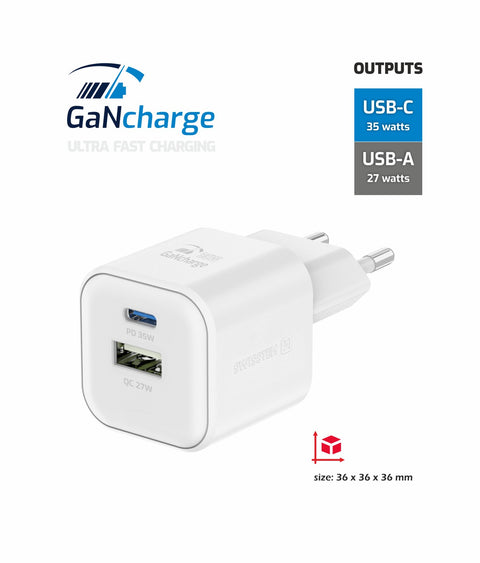 Swissten 35W UBS-C & USB-A Travel Charger - 22071200 - White
