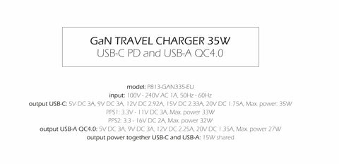 Swissten 35W UBS-C & USB-A Travel Charger - 22071210 - Black
