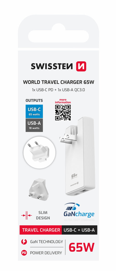 Swissten World GaN Travel Charger (65W) - 22071420